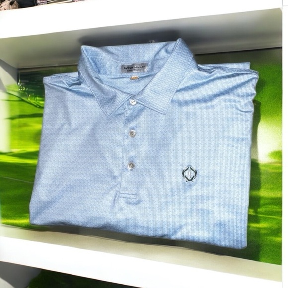 Peter Millar Golf Tee Pattern Polo Men’s XXL Muirfield Village/Memorial - Picture 1 of 8